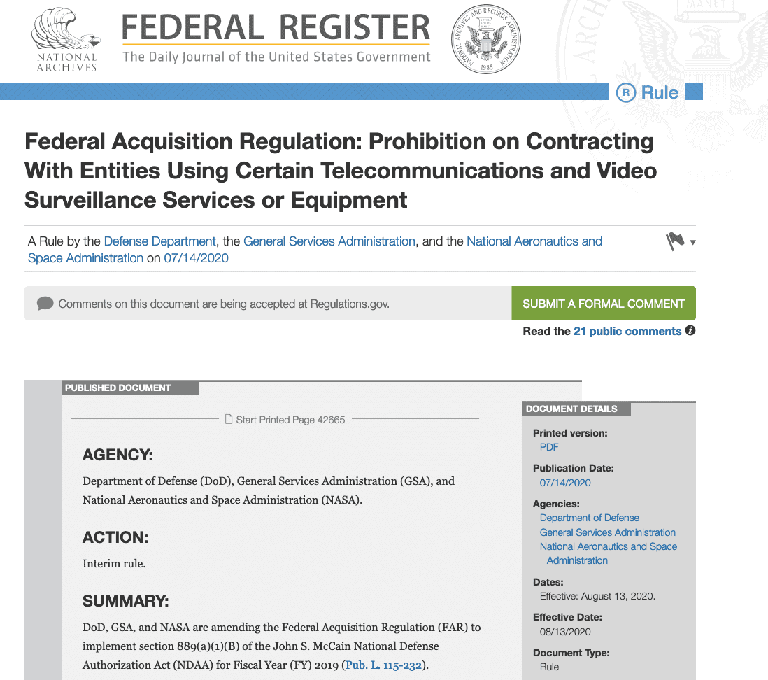 Federal-Acquisition-Regulation-Prohibition-on-Contracting-With-Entities-Using-Certain-Telecommunicati...